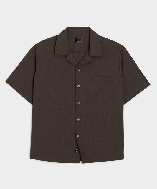 Todd Snyder Lightweight Merino Capri Shirt - Brown Heather