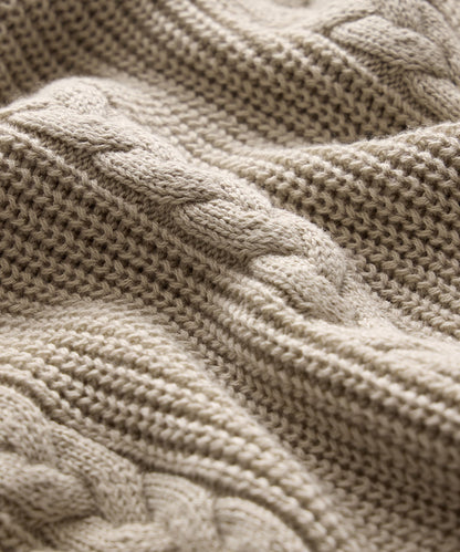 Todd Snyder Beechwood Cable Knit Sweater Polo - Stone