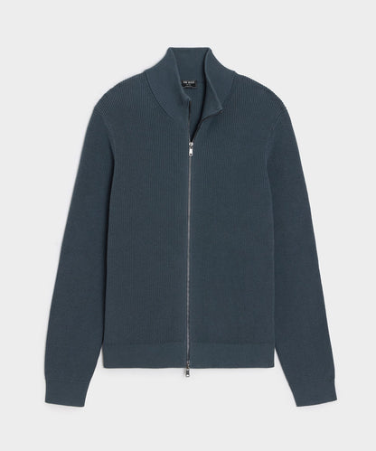 Todd Snyder Beechwood Full-Zip Sweater - Dark Graphite