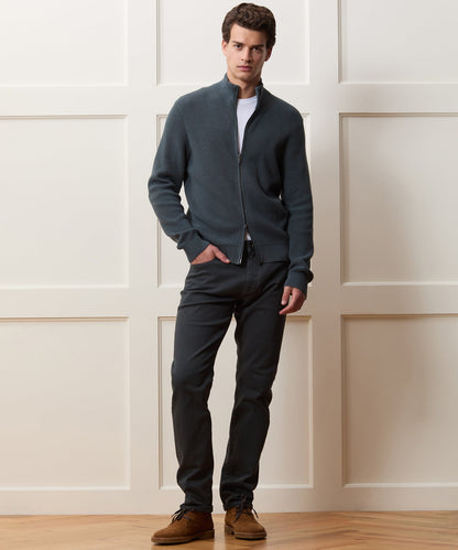 Todd Snyder Beechwood Full-Zip Sweater - Dark Graphite