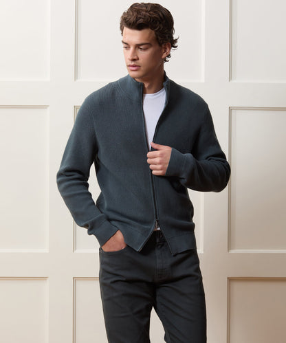 Todd Snyder Beechwood Full-Zip Sweater - Dark Graphite