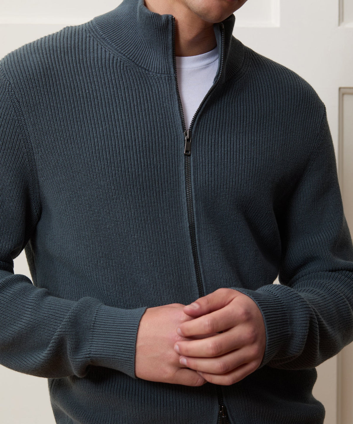 Todd Snyder Beechwood Full-Zip Sweater - Dark Graphite