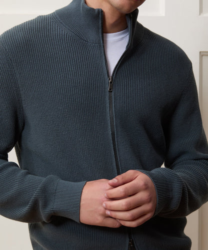 Todd Snyder Beechwood Full-Zip Sweater - Dark Graphite
