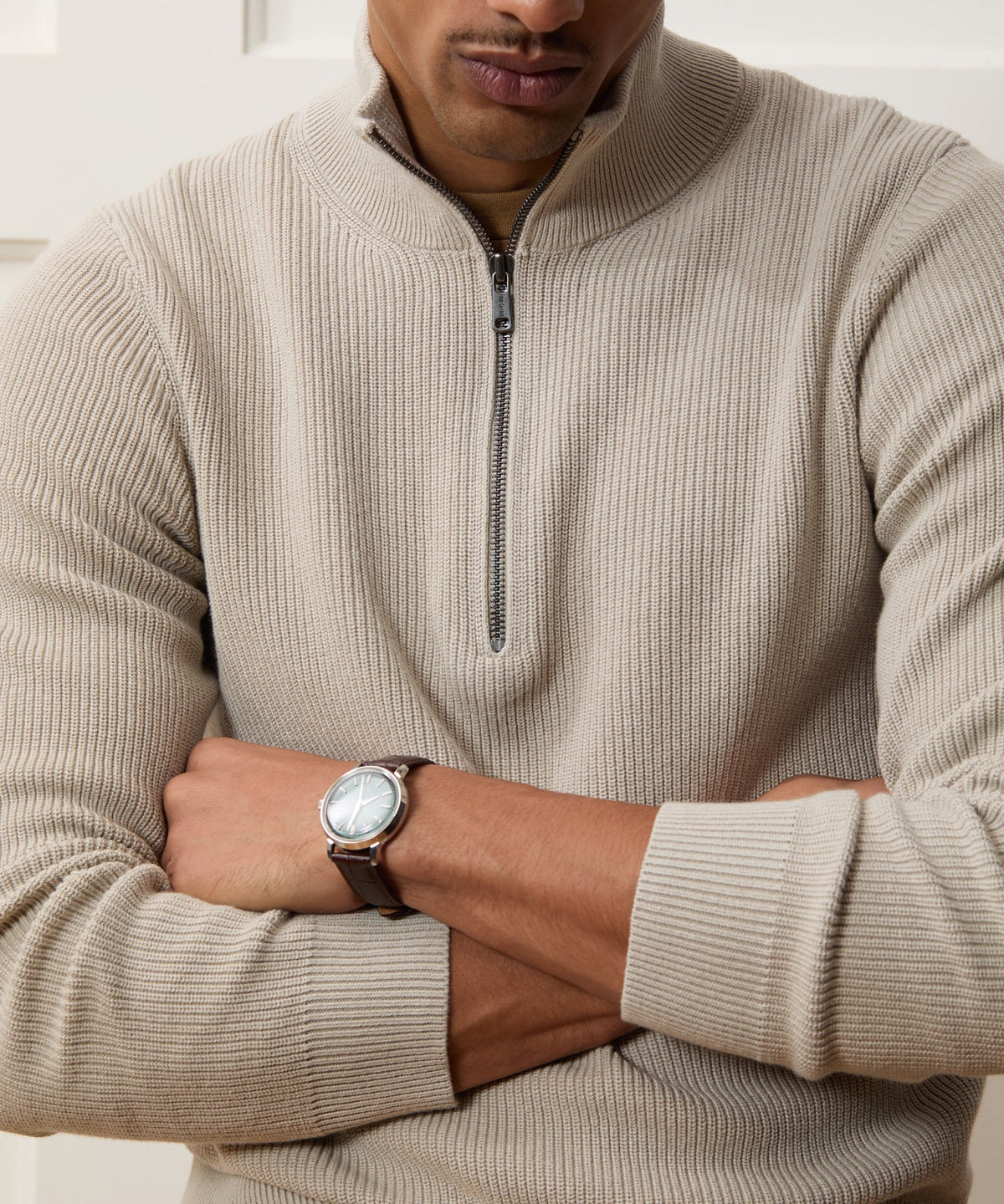Todd Snyder Beechwood Quarter-Zip Sweater - Stone