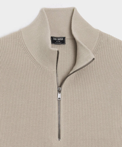Todd Snyder Beechwood Quarter-Zip Sweater - Stone