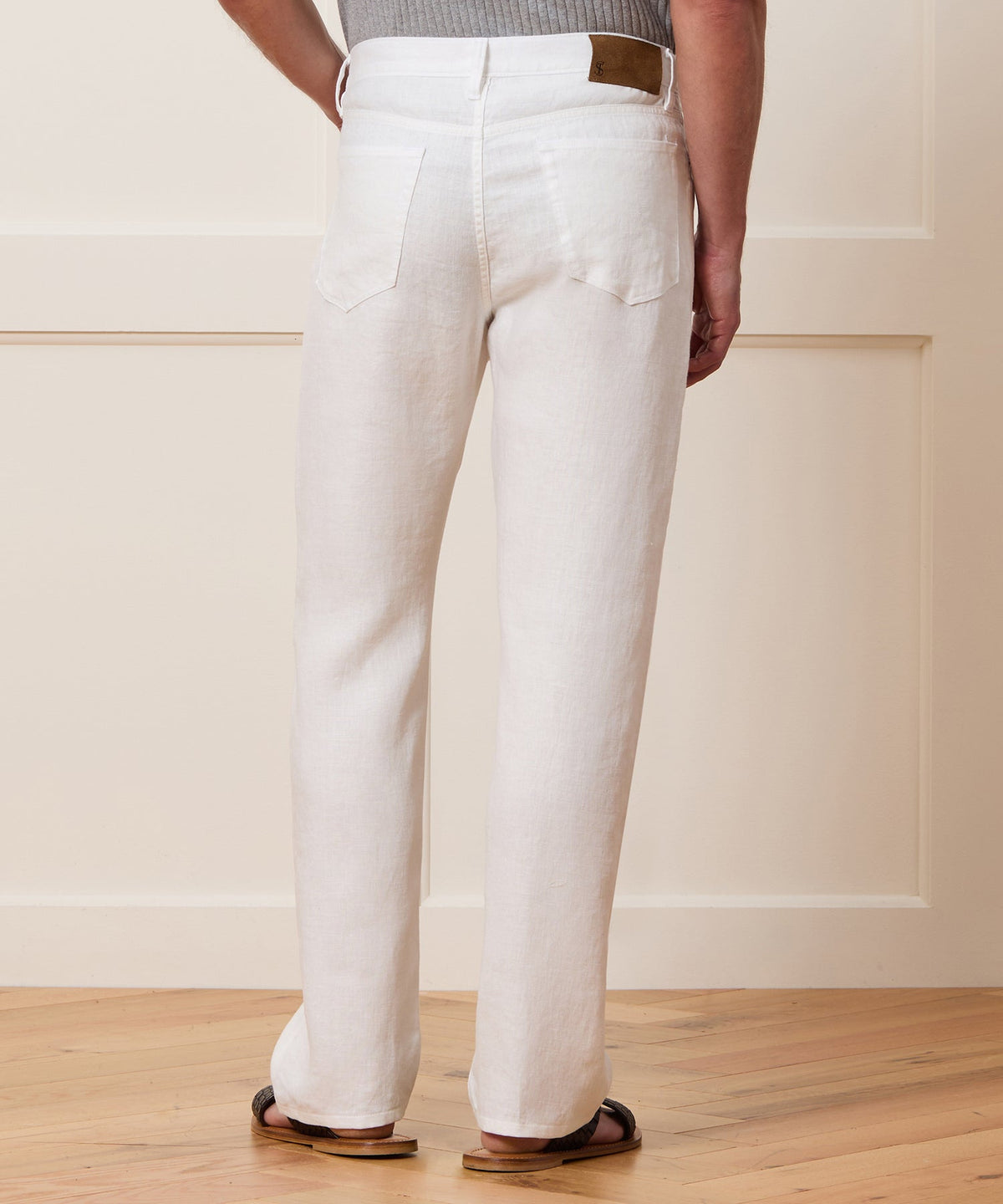 Todd Snyder Straight Fit 5-Pocket Linen Pant - White