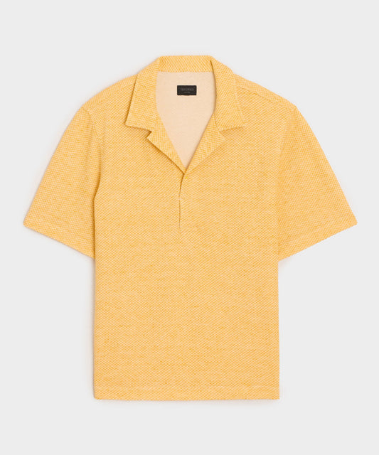 Todd Snyder Relaxed Microcheck Montauk Polo - Yellow