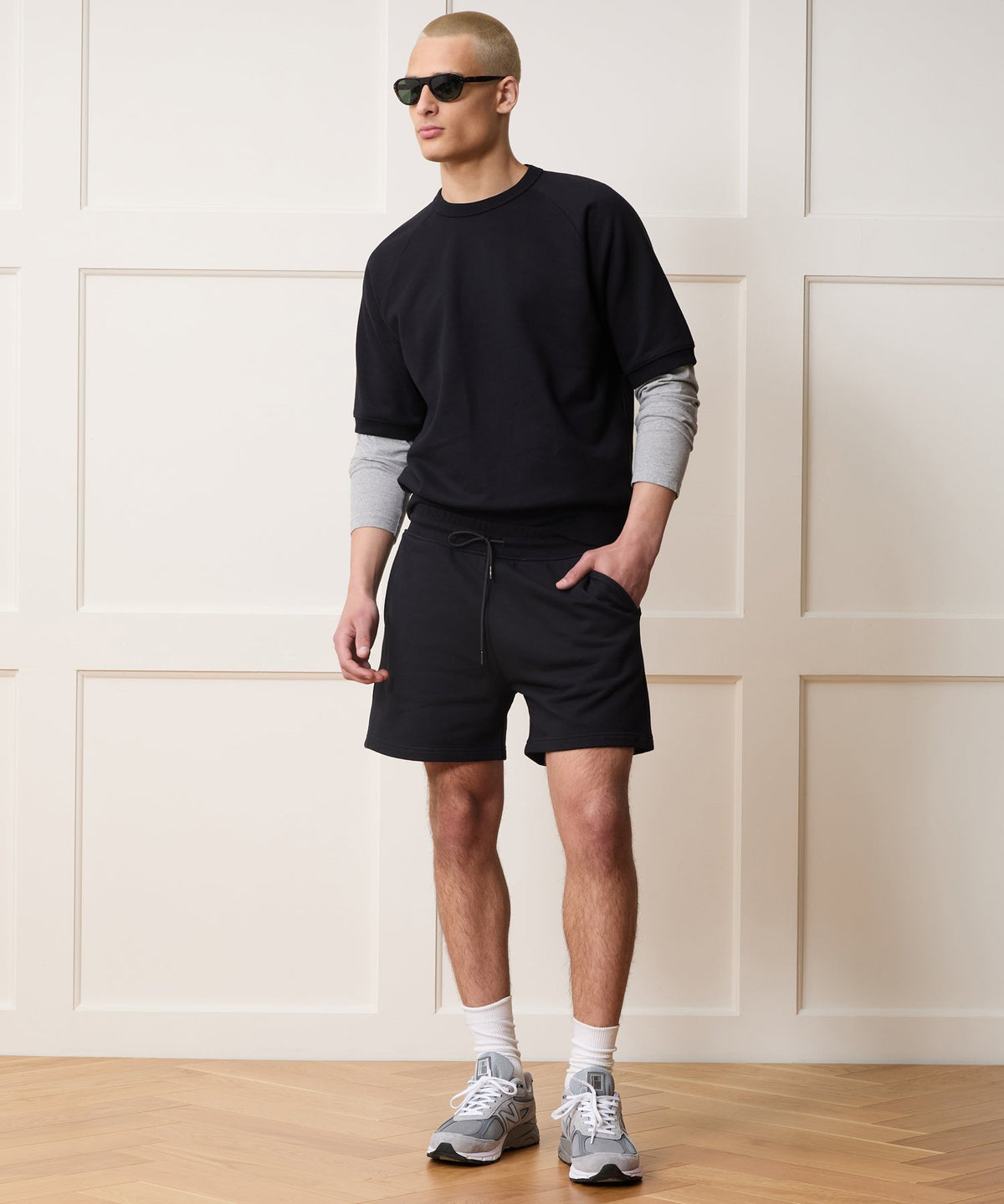 Todd Snyder Foundation Short-Sleeve Sweatshirt - Pitch Black
