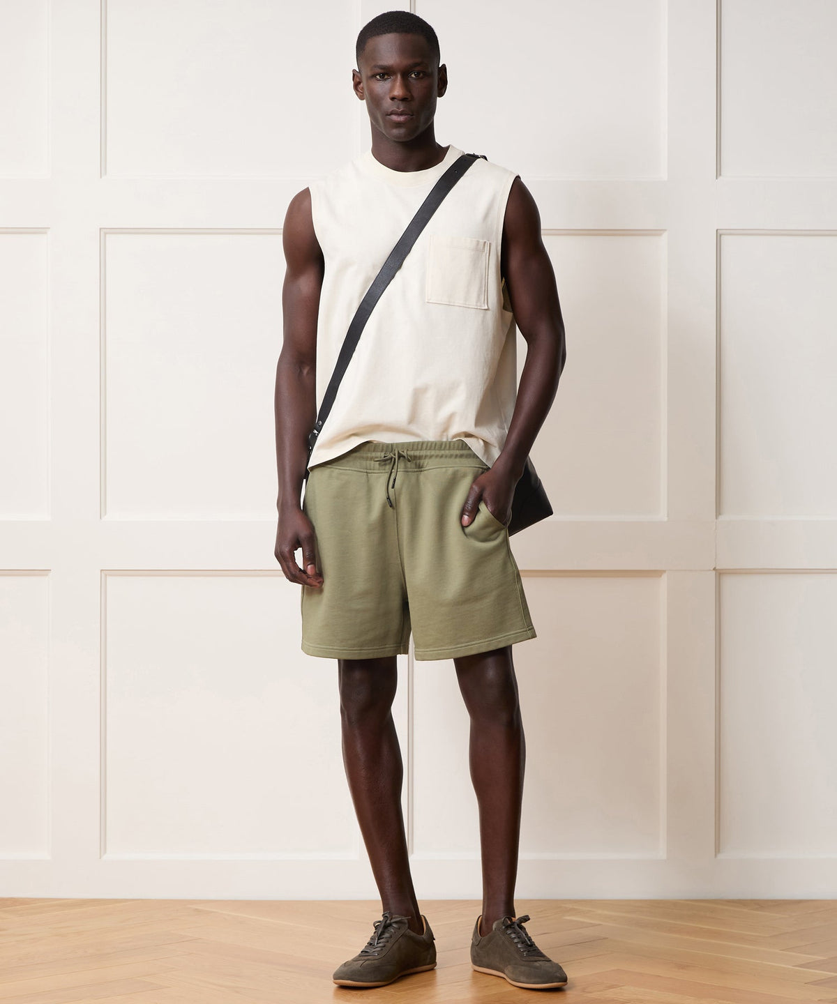 Todd Snyder 5" Foundation Sweatshort - Fogstone
