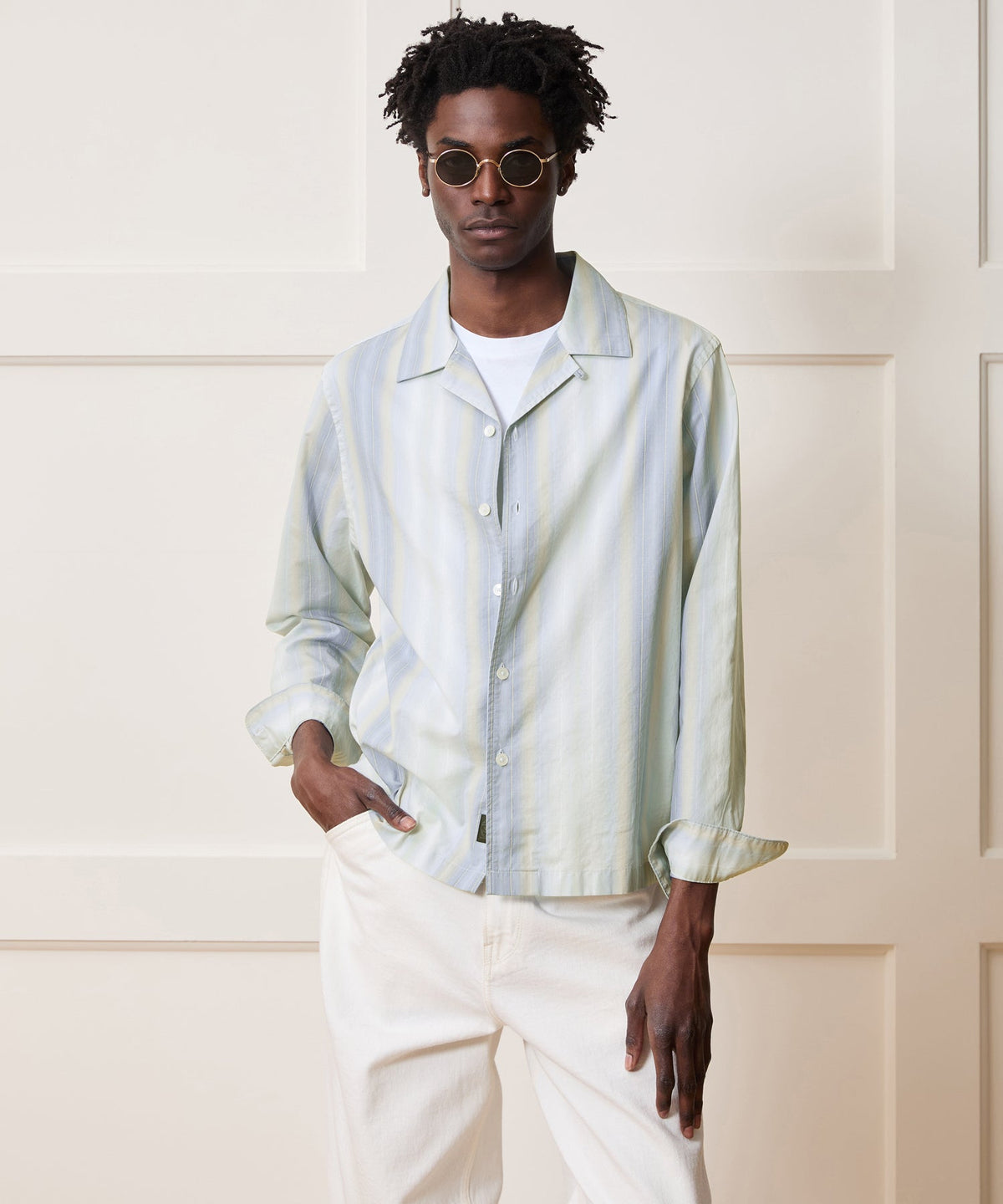 Todd Snyder Summerweight Camp Collar Shirt - Light Blue