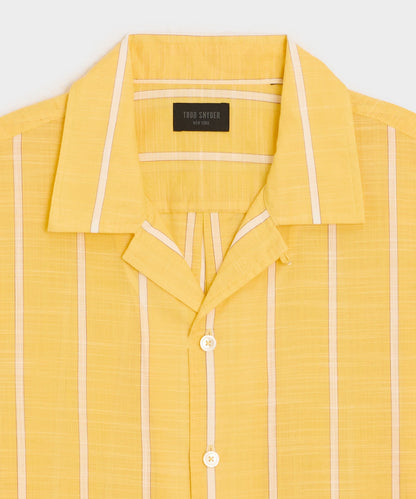 Todd Snyder Summerweight Camp Collar Shirt - Yellow