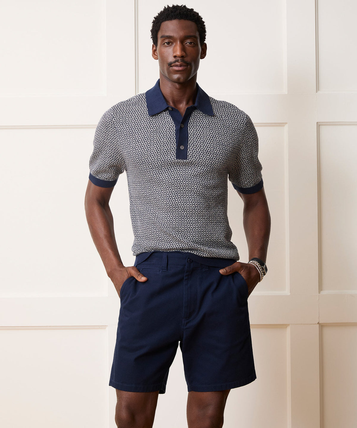 Todd Snyder Joshua Sweater Polo - Navy Batik