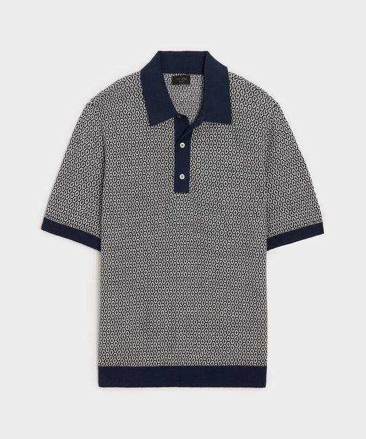 Todd Snyder Joshua Sweater Polo - Navy Batik
