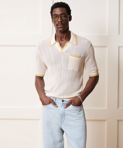 Todd Snyder Harbor Montauk Sweater Polo - Bisque