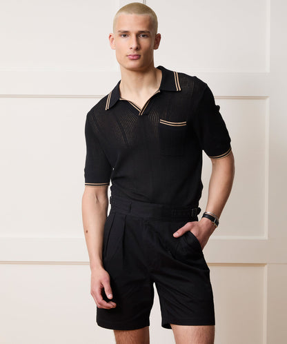 Todd Snyder Harbor Montauk Sweater Polo - Black