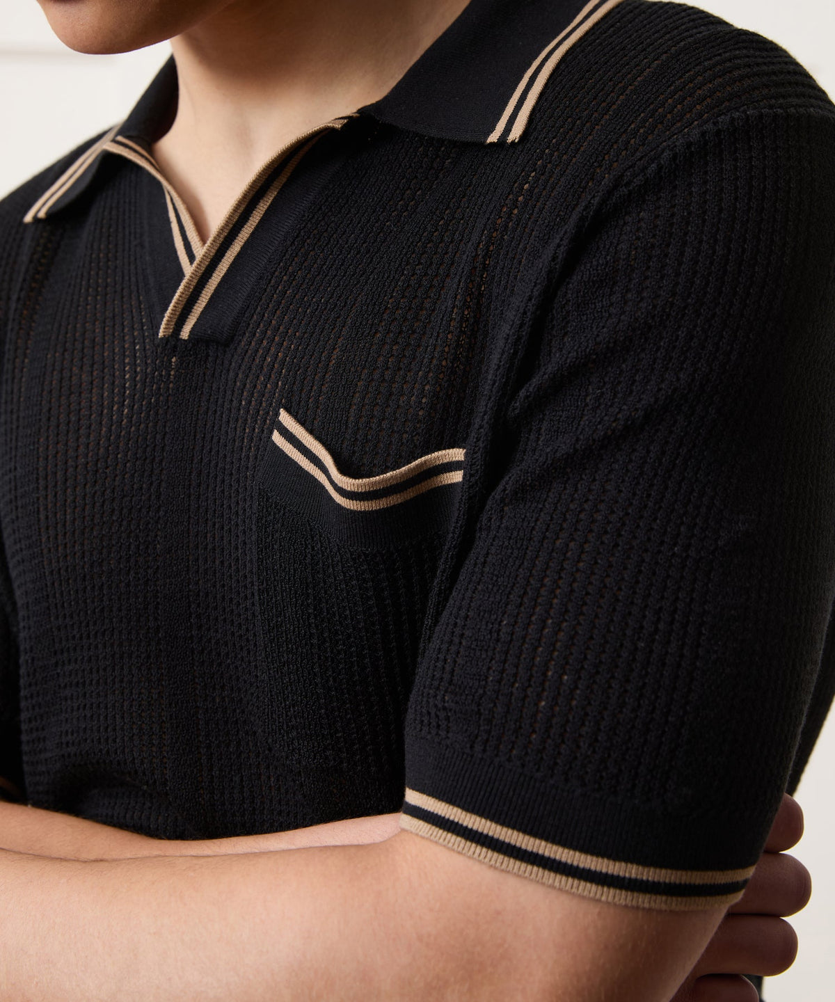 Todd Snyder Harbor Montauk Sweater Polo - Black