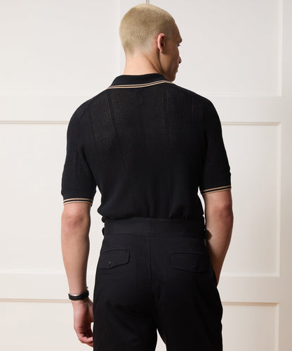 Todd Snyder Harbor Montauk Sweater Polo - Black