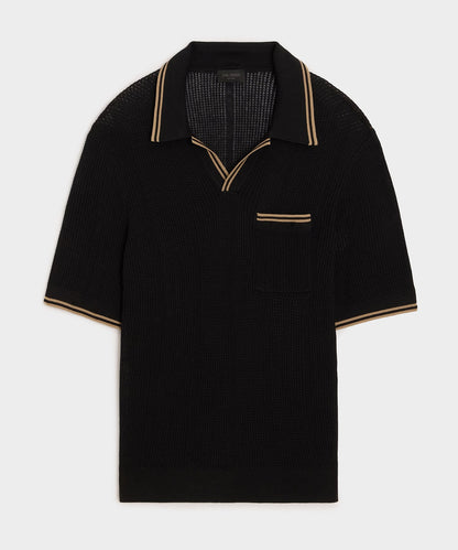 Todd Snyder Harbor Montauk Sweater Polo - Black