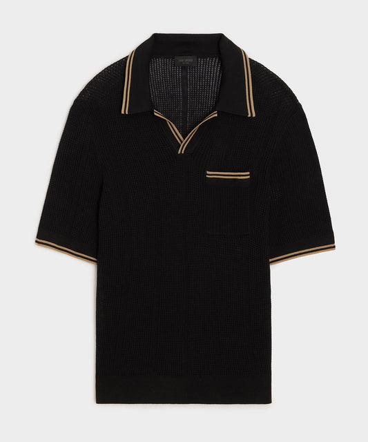 Todd Snyder Harbor Montauk Sweater Polo - Black