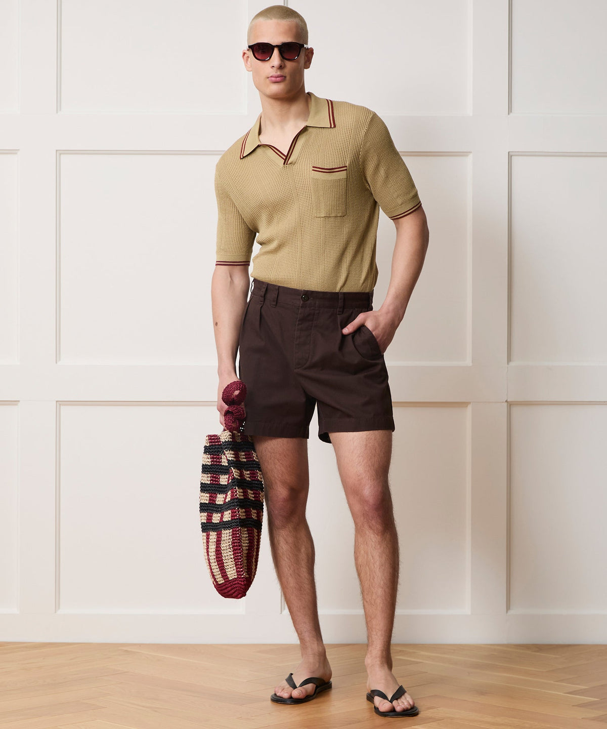 Todd Snyder Harbor Montauk Sweater Polo - Sand