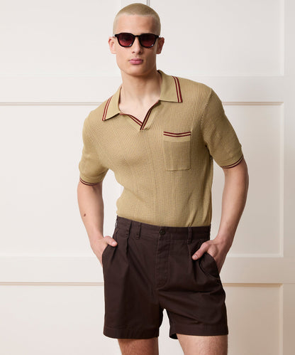 Todd Snyder Harbor Montauk Sweater Polo - Sand