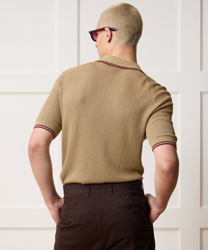 Todd Snyder Harbor Montauk Sweater Polo - Sand