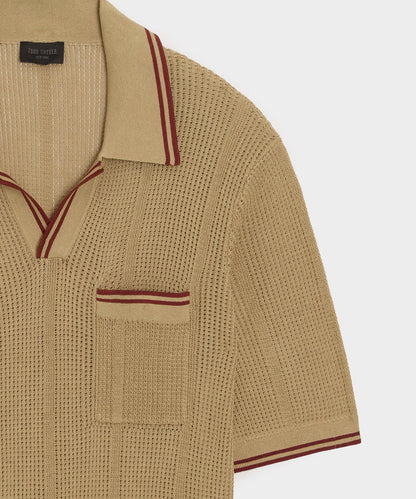 Todd Snyder Harbor Montauk Sweater Polo - Sand