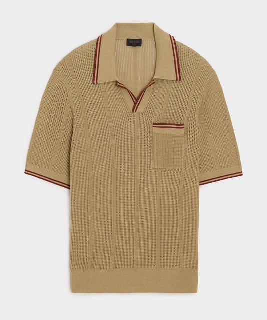 Todd Snyder Harbor Montauk Sweater Polo - Sand