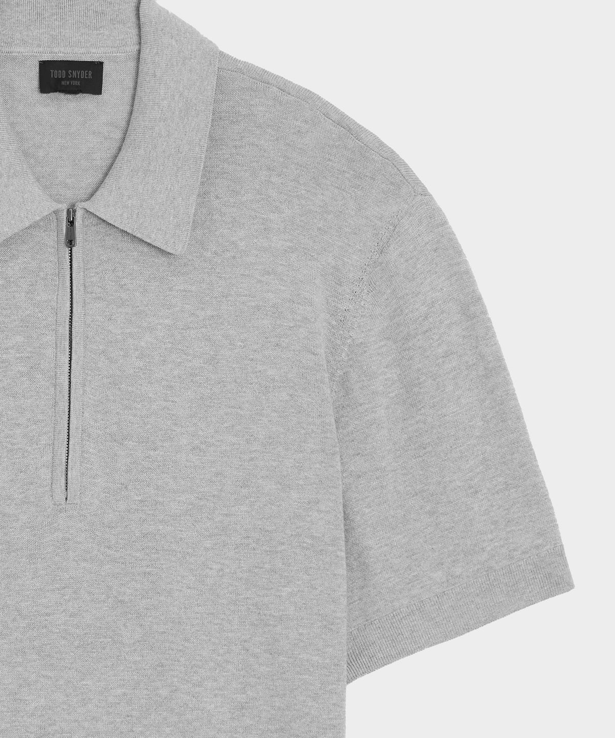 Todd Snyder Kent Quarter-Zip Sweater Polo - Heather Grey