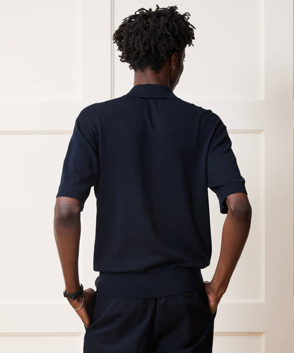 Todd Snyder Kent Quarter-Zip Sweater Polo - Navy