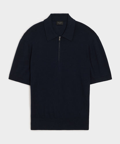 Todd Snyder Kent Quarter-Zip Sweater Polo - Navy
