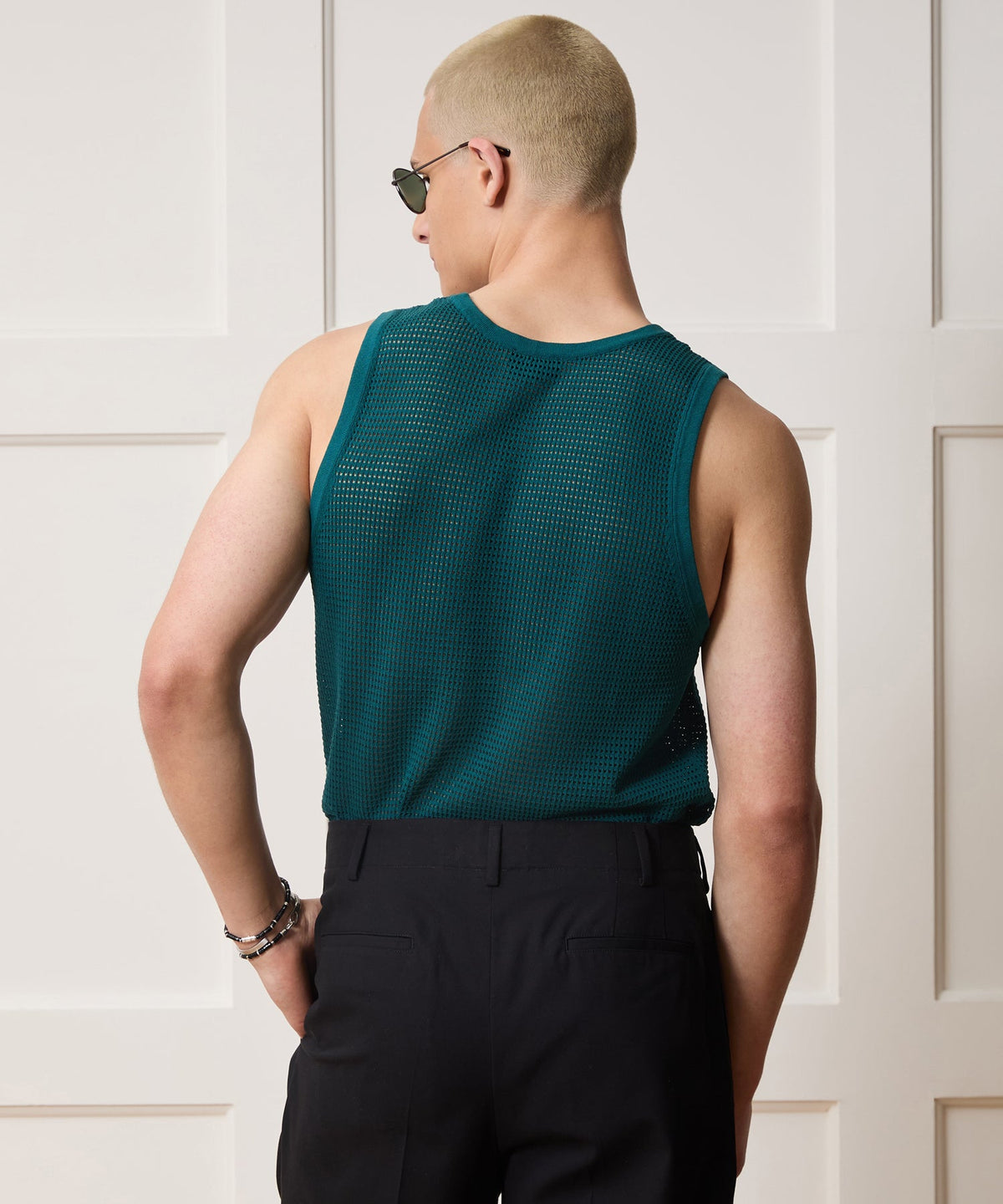 Todd Snyder Luxe Mesh Tank - Teal Noir