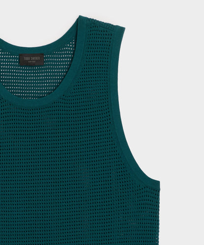 Todd Snyder Luxe Mesh Tank - Teal Noir