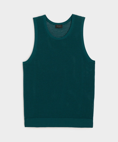 Todd Snyder Luxe Mesh Tank - Teal Noir