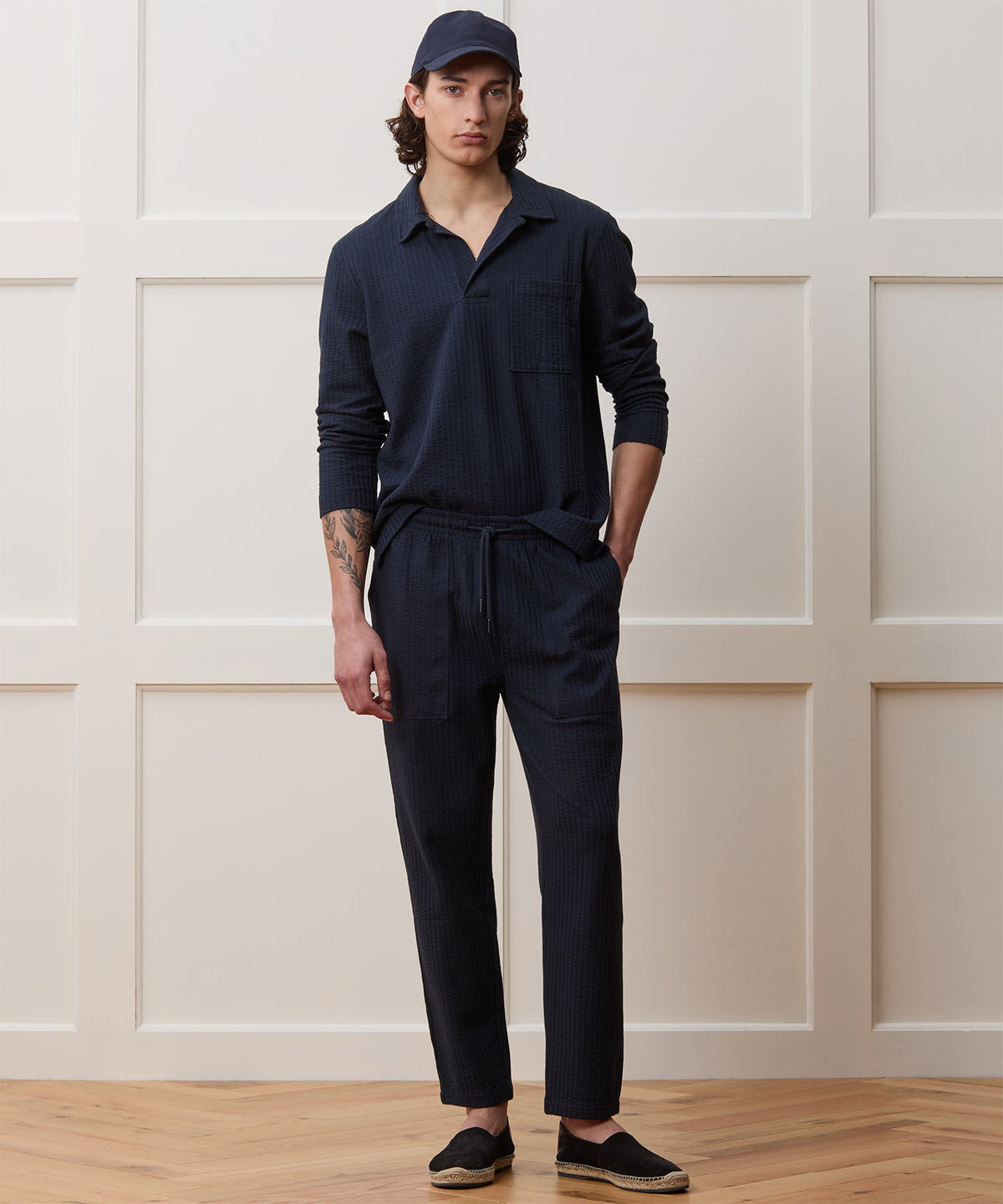 Todd Snyder Relaxed Seersucker Pant - Captain Navy