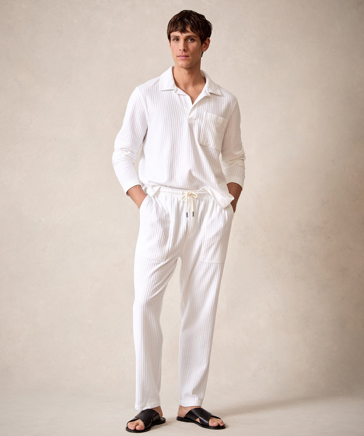 Todd Snyder Knit Seersucker Pant - New White