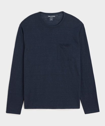 Todd Snyder Linen Jersey Pocket Tee - Classic Navy