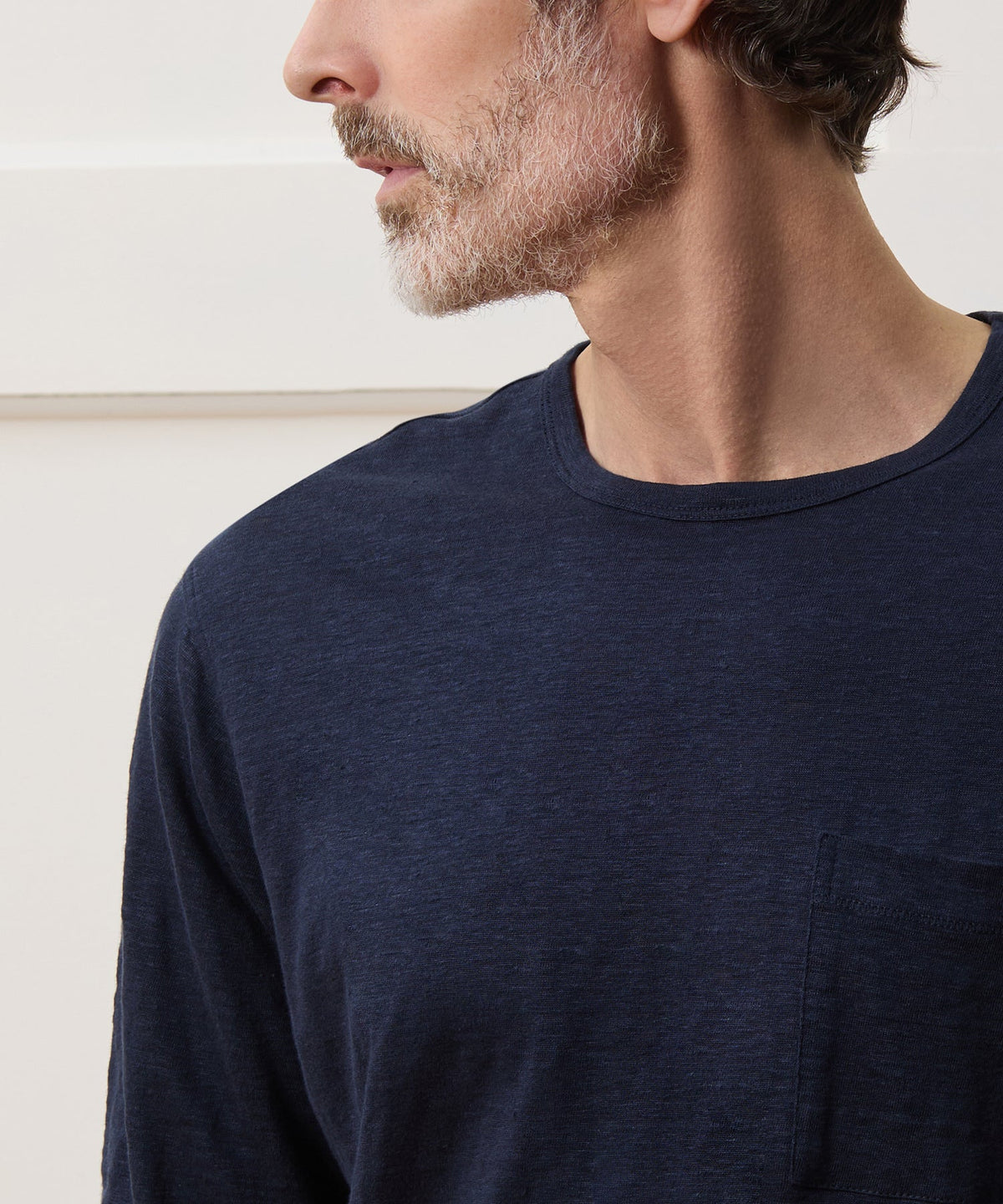 Todd Snyder Linen Jersey Pocket Tee - Classic Navy