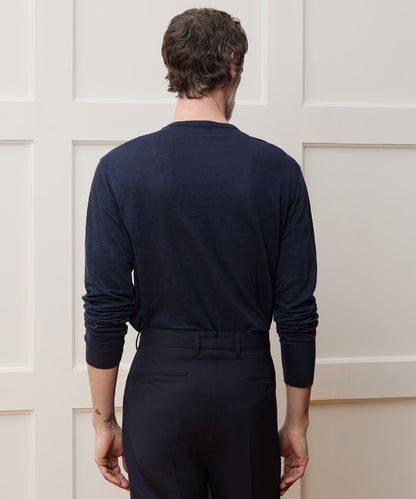Todd Snyder Linen Jersey Pocket Tee - Classic Navy
