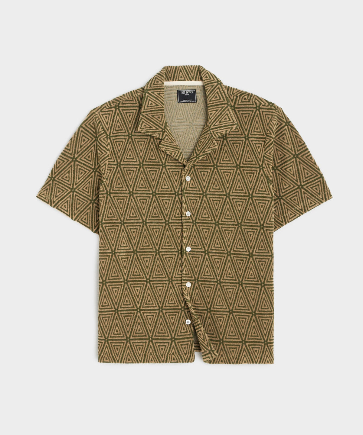 Todd Snyder Terry Jacquard Cabana Polo Shirt - Green Leaf