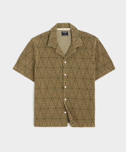 Todd Snyder Terry Jacquard Cabana Polo Shirt - Green Leaf