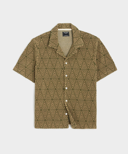 Todd Snyder Terry Jacquard Cabana Polo Shirt - Green Leaf