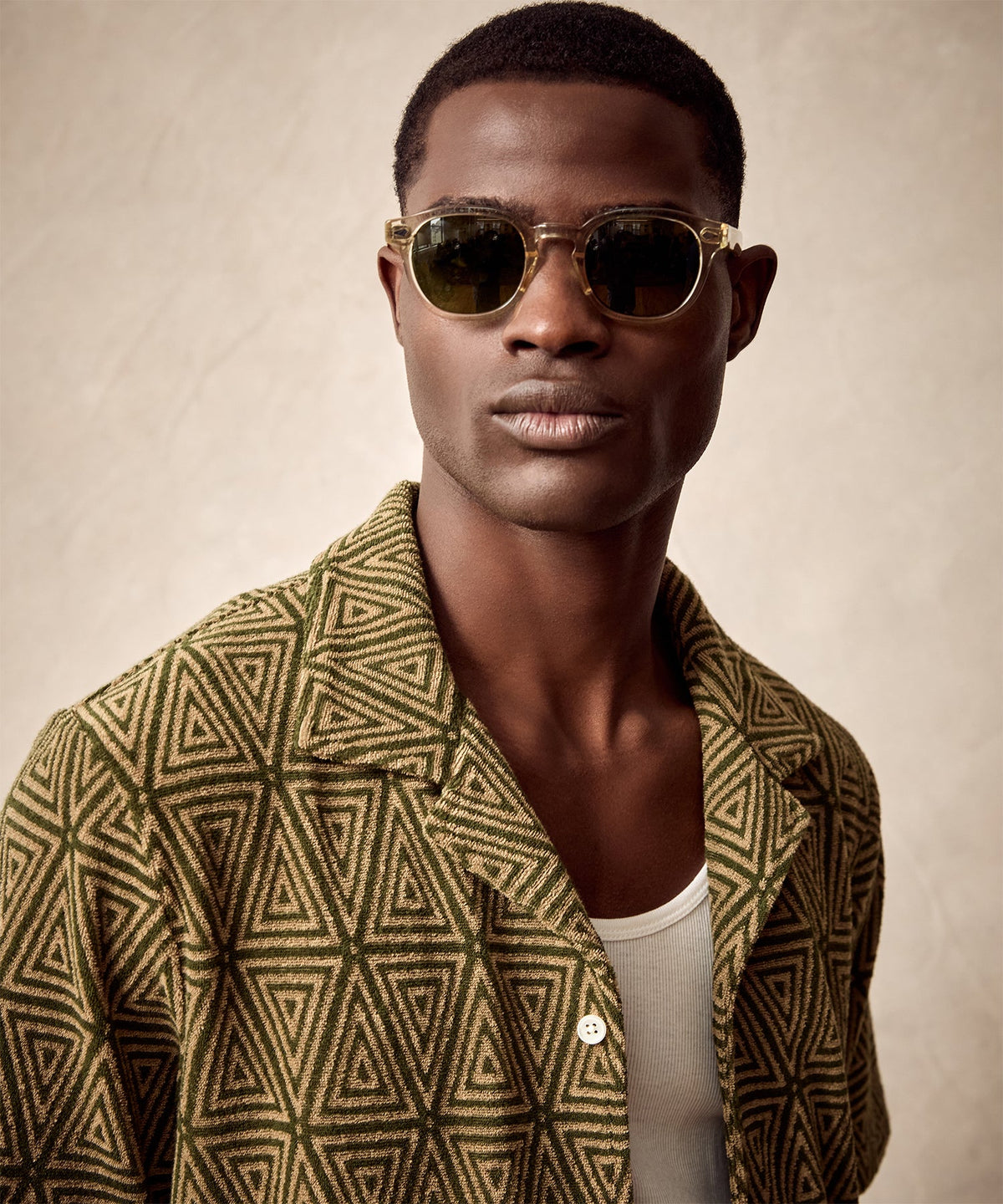 Todd Snyder Terry Jacquard Cabana Polo Shirt - Green Leaf