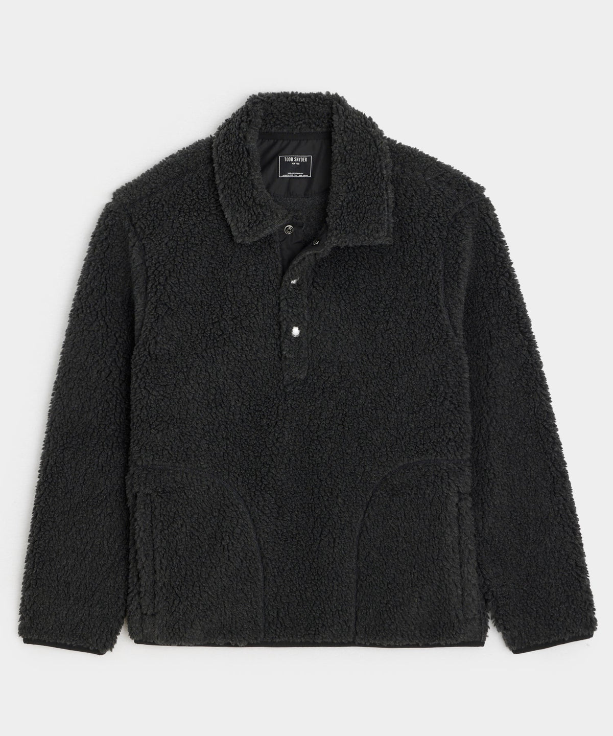 Todd Snyder Sherpa Snap Pullover - Charcoal