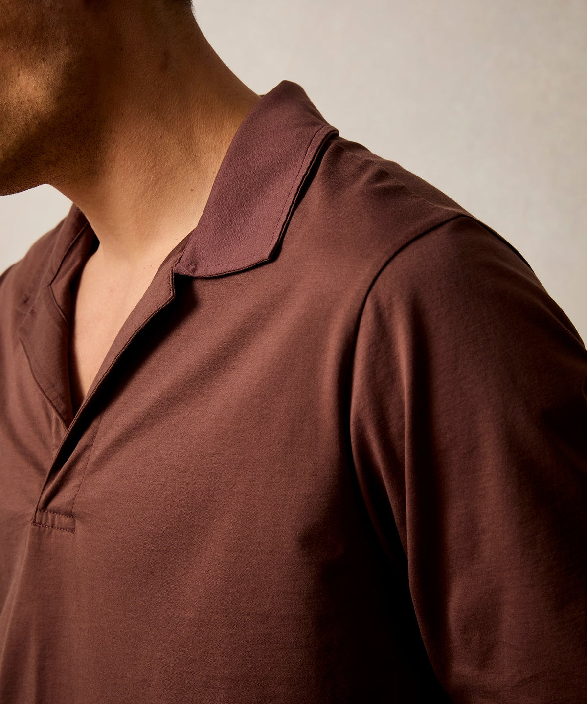 Todd Snyder Luxe Jersey Montauk Polo - Toasted Brown