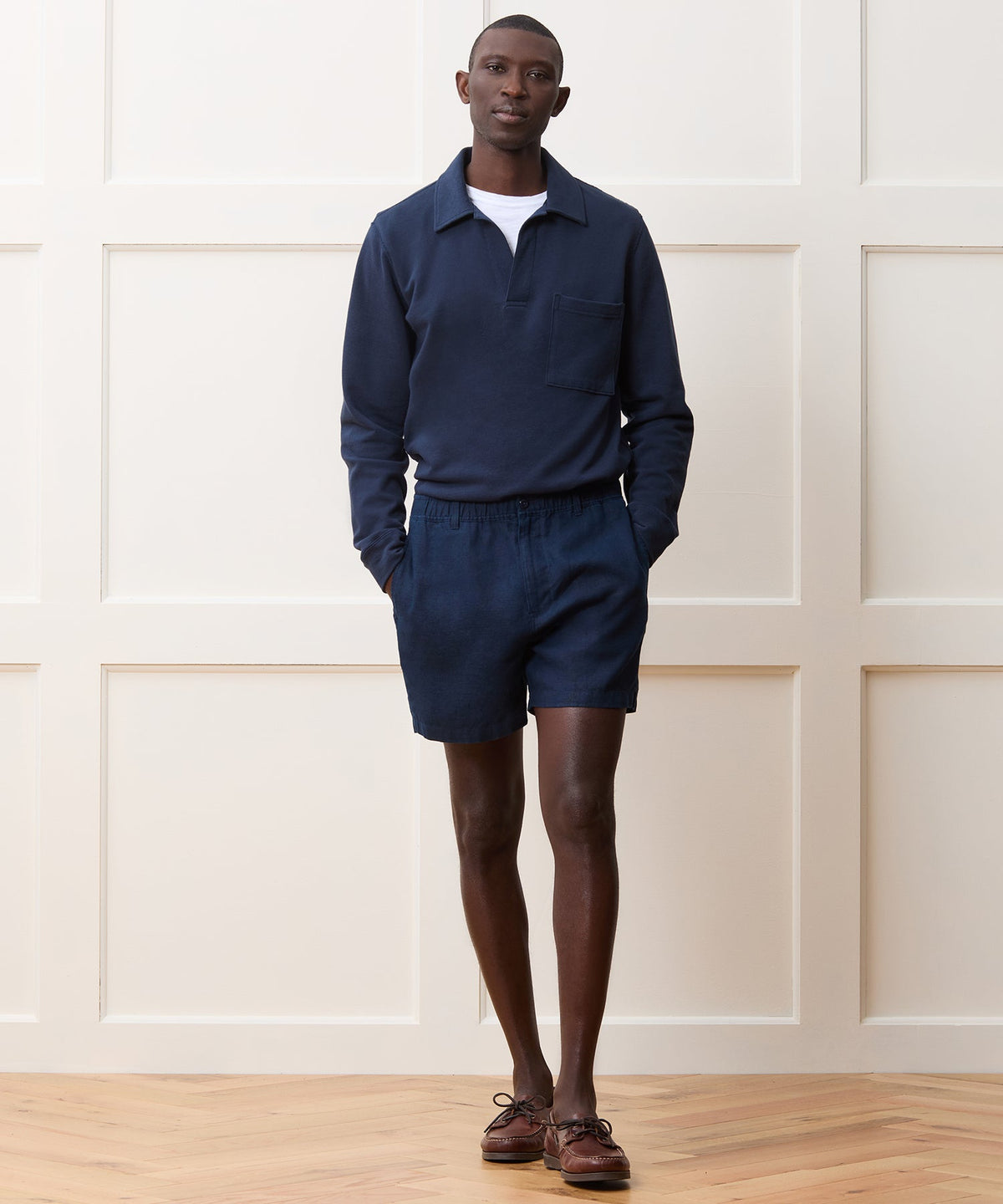 Todd Snyder 5" Linen Beachcomber Short - Navy