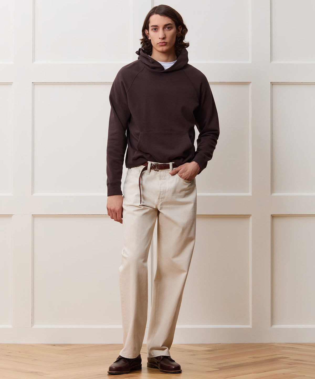 Todd Snyder Lightweight Terry Cloth Hoodie - English Brown