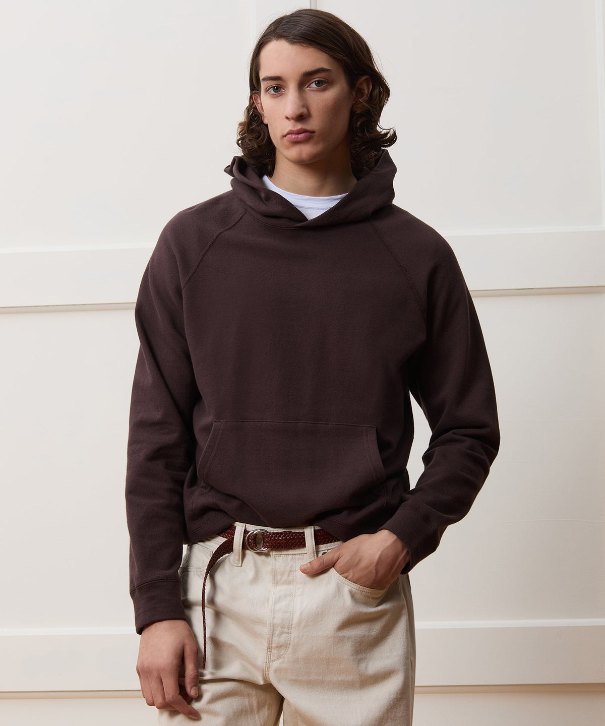 Todd Snyder Lightweight Terry Cloth Hoodie - English Brown