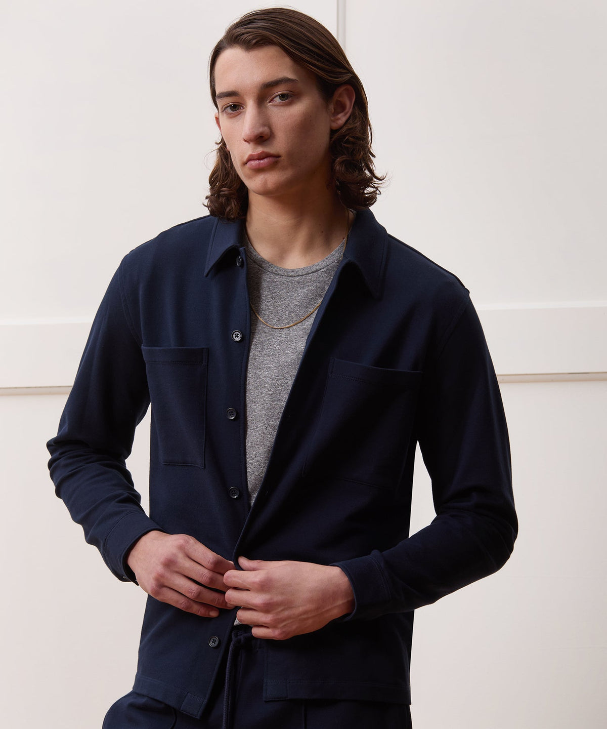 Todd Snyder Travel Terry Shirt - Navy