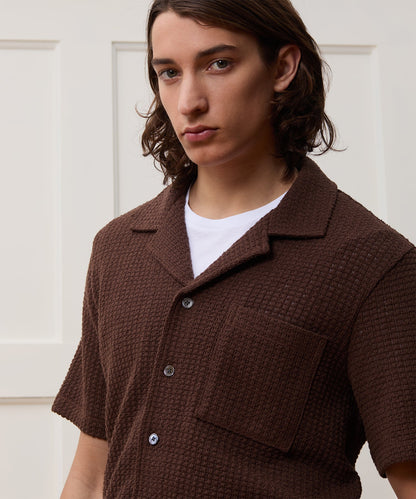 Todd Snyder Relaxed Textured Cabana Polo - Cigar